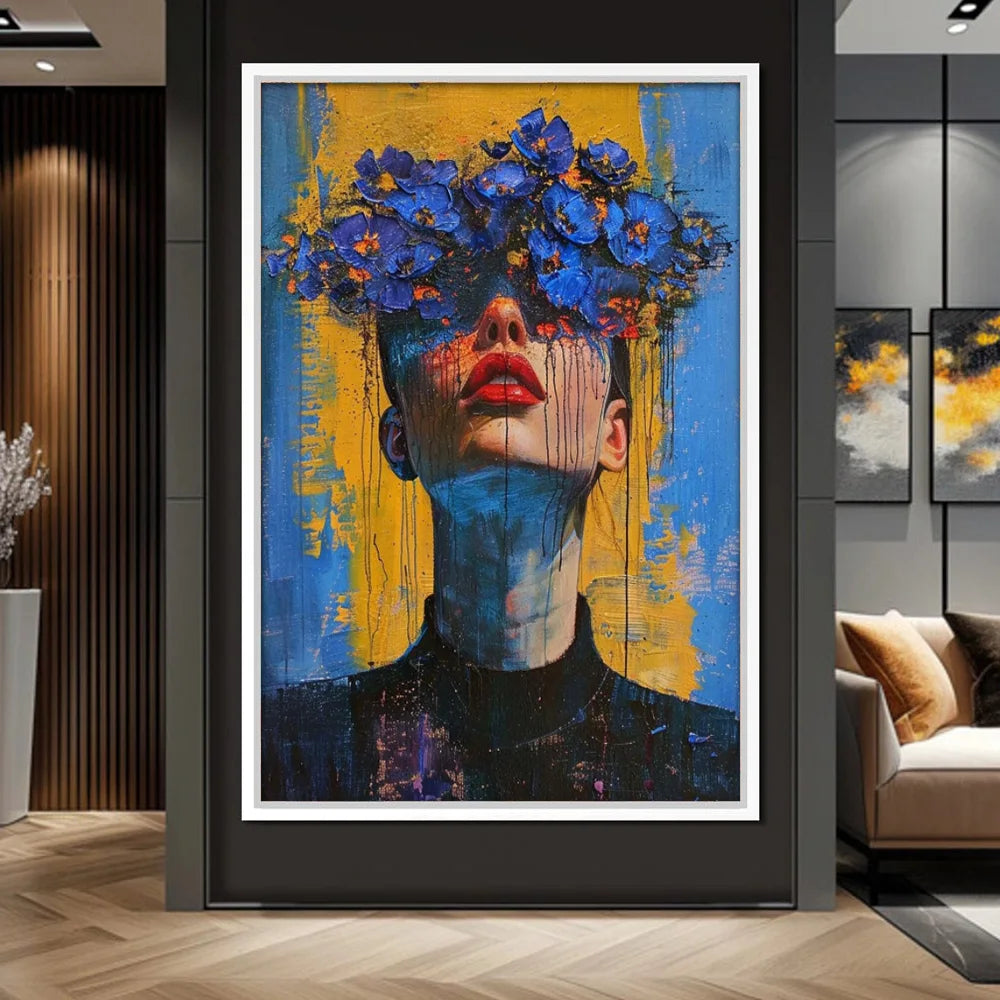 Surreal Dreamy Floral Portrait Female Poster Print Abstract Luxury