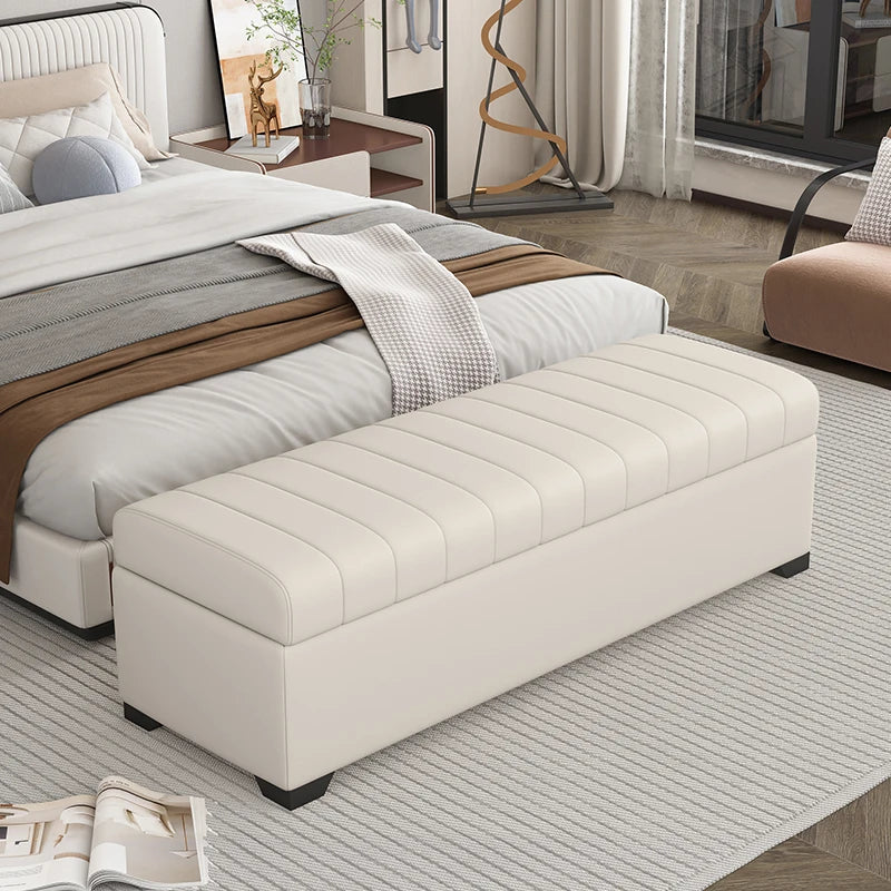 Luxury Storage Bench, Waterproof Shoe Stool, Large Ottoman Box
