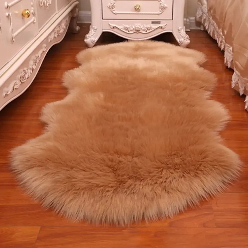Artificial Sheepskin Long Hair Carpet Floor Wool Fluffy Soft Mat Soft Faux Fluffy Shaggy Rugs Home Decor My melody Tomie Bleach