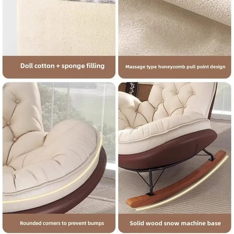 Living Room Lazy Sofa Rocking Chair Can Lie Down or Sleep in Bedroom