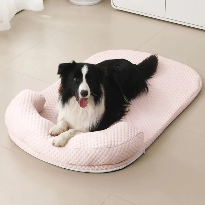 Breathable Spring Summer Cooling Large Dog Bed Ati-slip Cat Bed with Pillow Ice Silk Fabric Dog Bed for Small Dog Cushion Pet Our3Designs
