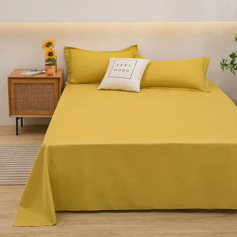 One Solid Color Simple Sheet Machine Washable Single Double Bed Linen Student Dormitory Sheet (pillowcase Not Included) Our3Designs