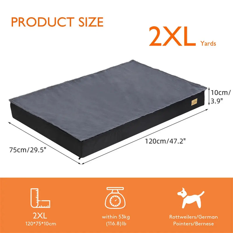 Large Orthopaedic Dog Bed Waterproof Cushion Pet Mattress 2 In 1 Pet Dog Crate Bed with Removable Washable Cover Indoor Outdoor Our3Designs