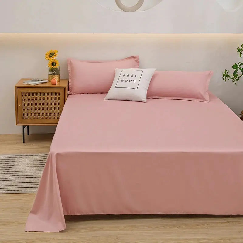 One Solid Color Simple Sheet Machine Washable Single Double Bed Linen Student Dormitory Sheet (pillowcase Not Included) Our3Designs