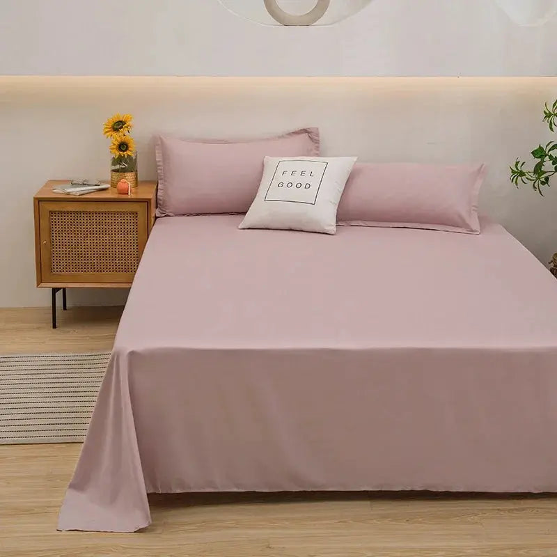One Solid Color Simple Sheet Machine Washable Single Double Bed Linen Student Dormitory Sheet (pillowcase Not Included) Our3Designs