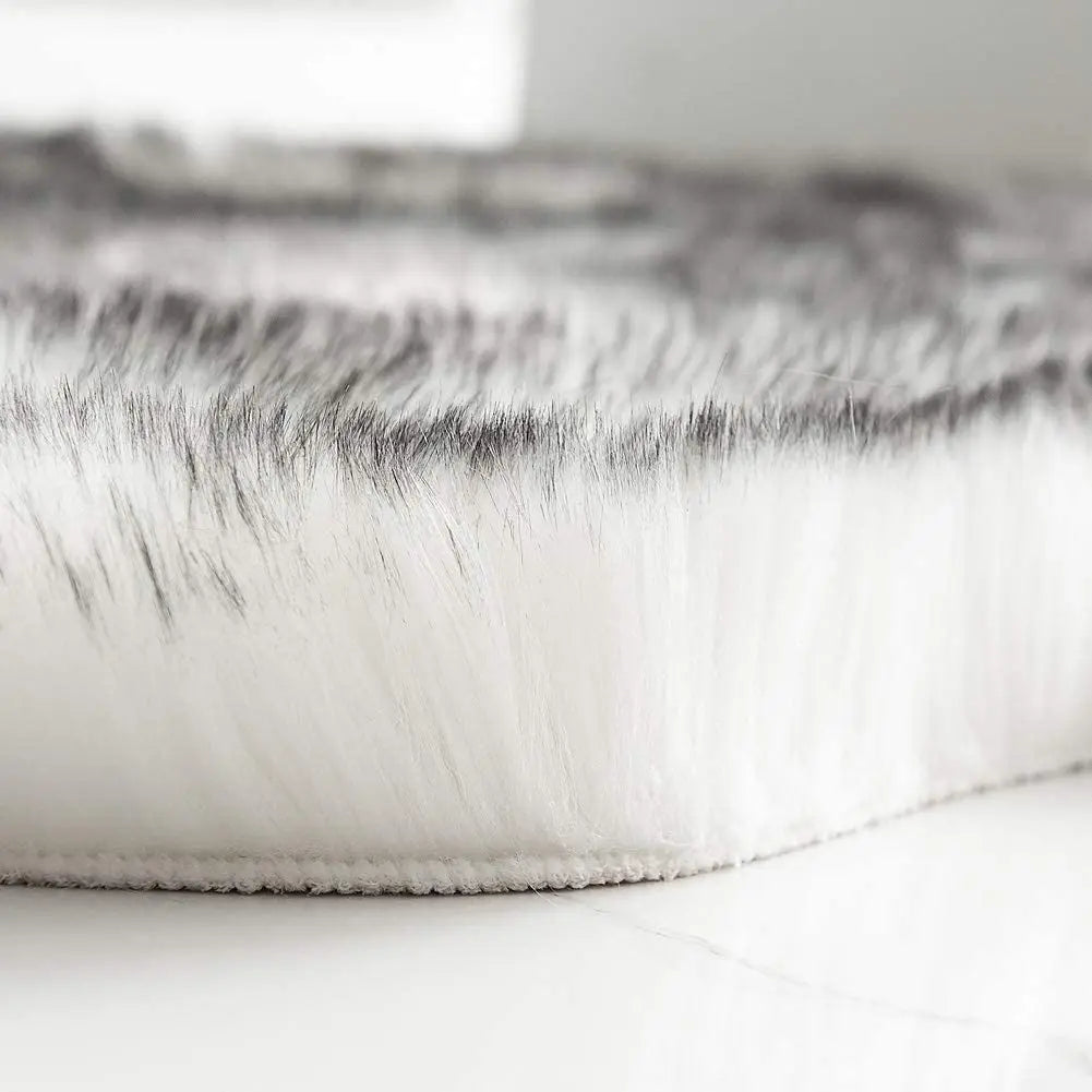 Oval Fur Rugs Bedroom Thicken Fluffy Carpet Living Room