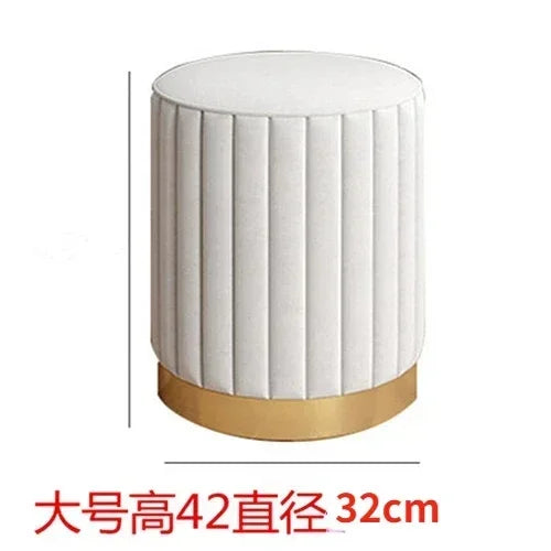 Nordic Fabric Stool Round Dressing Stools Modern Makeup Chair Storage Sofa
