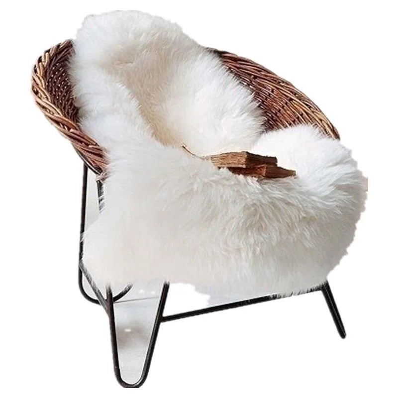 Fur Faux Artificial Sheepskin Soft Carpet Washable Seat Mat