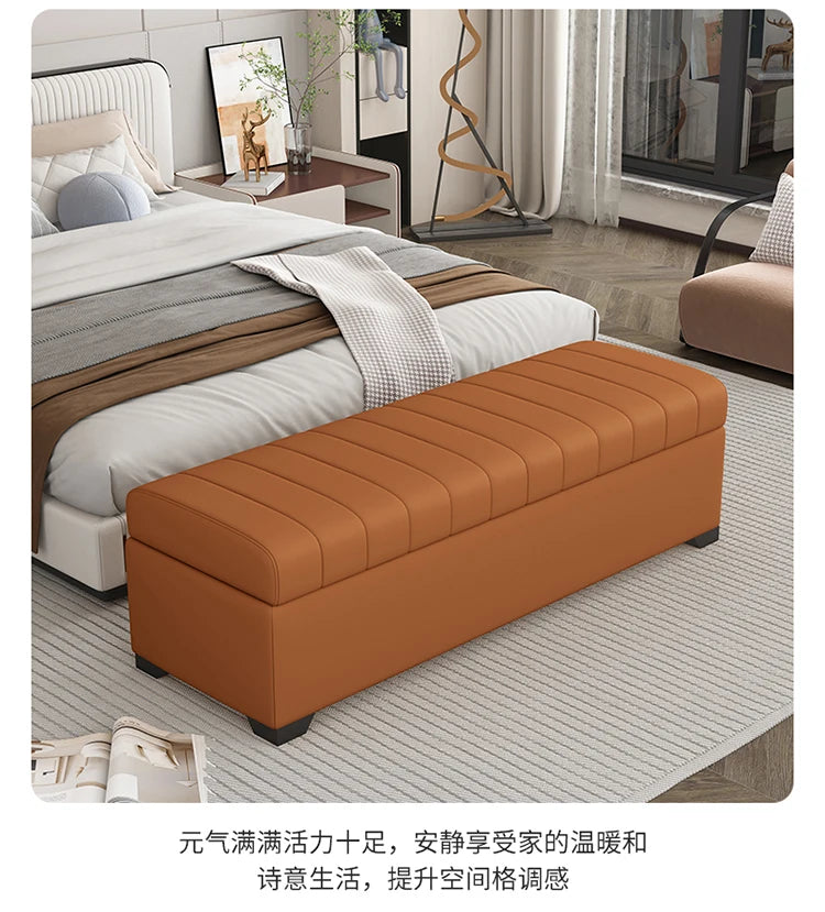 Luxury Storage Bench, Waterproof Shoe Stool, Large Ottoman Box