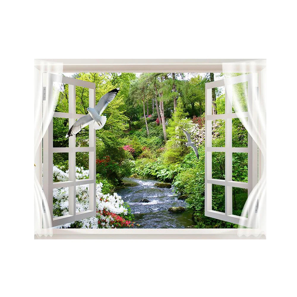 Window View Wall Art Poster Seaside Scenery Home Décor