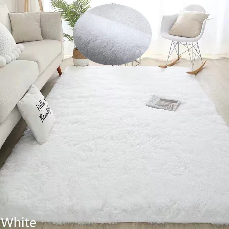 White Fluffy Hall Carpet Modern Living Room Bedroom Home Décor