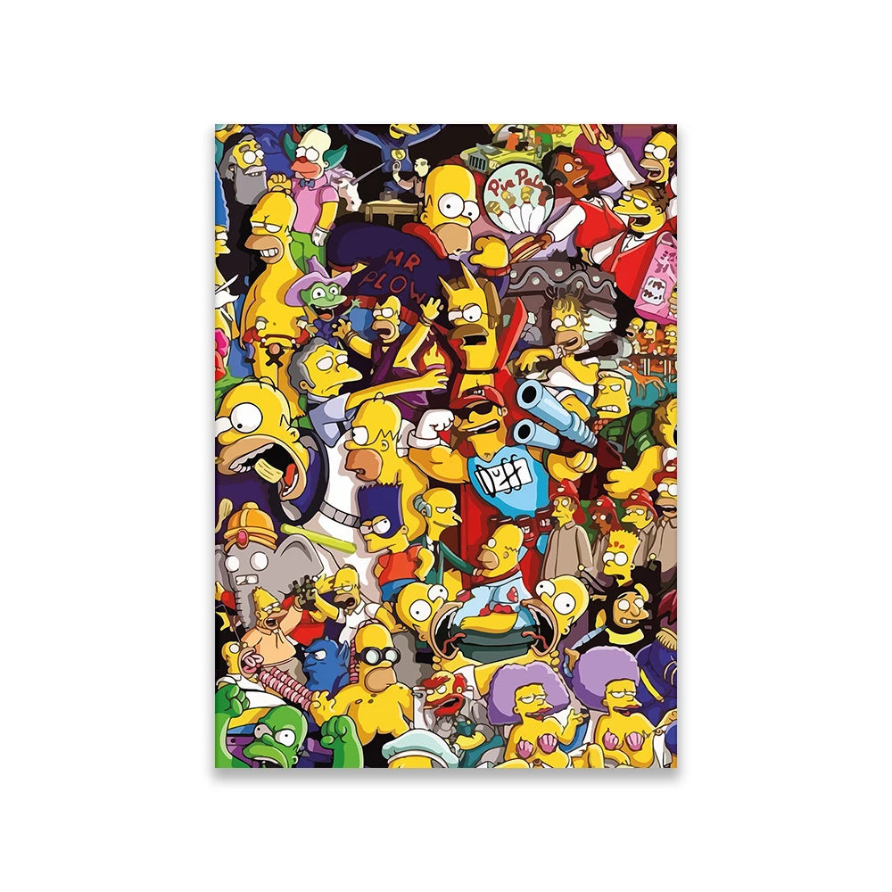 Disney Simpsons Poster List of all the characters of Simpsons Prints