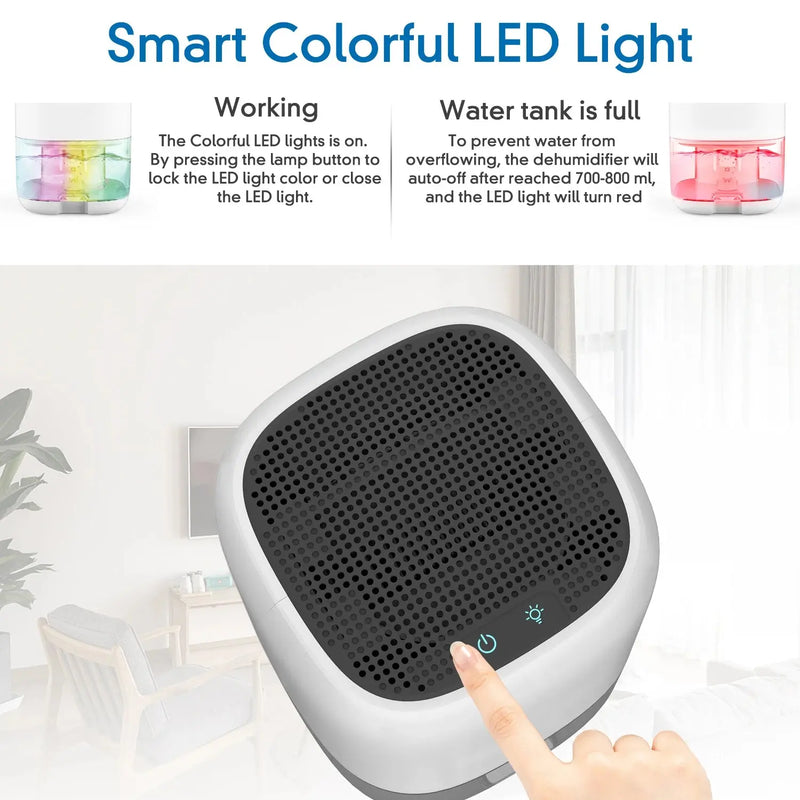 1000ML Air Dehumidifier Home Appliances with Air Filter for Home 280 sq. ft Mini Portable Utral Quiet with Auto Shut Off Our3Designs