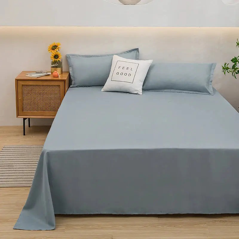 One Solid Color Simple Sheet Machine Washable Single Double Bed Linen Student Dormitory Sheet (pillowcase Not Included) Our3Designs