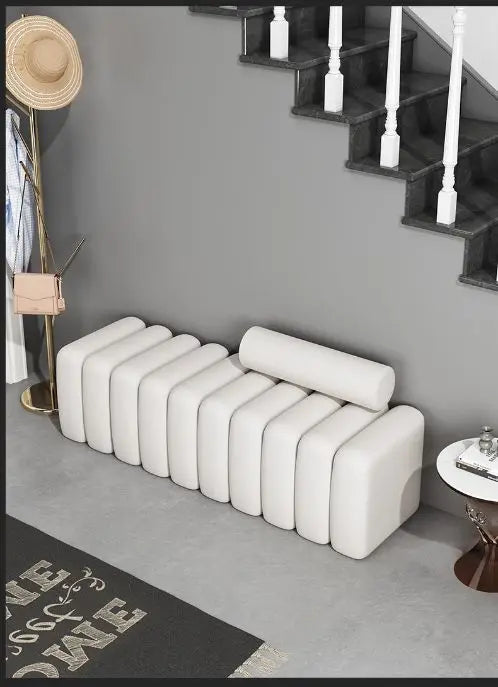 Stylish Shoe Bench with Cushioned Seat for Entryway stool