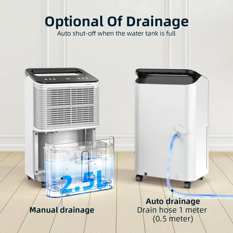 Dehumidifier 16 L/day, Ultra-quiet Electric Intelligent Central Control, Auto Mode, Moisture Display, 24h Timer Home Appliances Our3Designs
