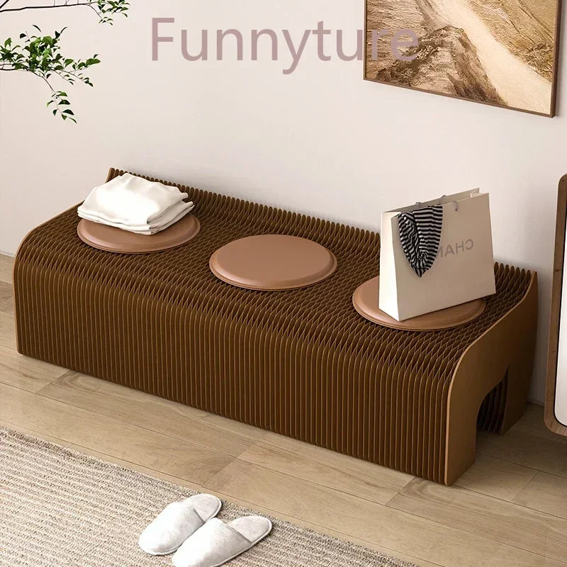 Foldable Screen partition living room folding bench bedroom bedside stool