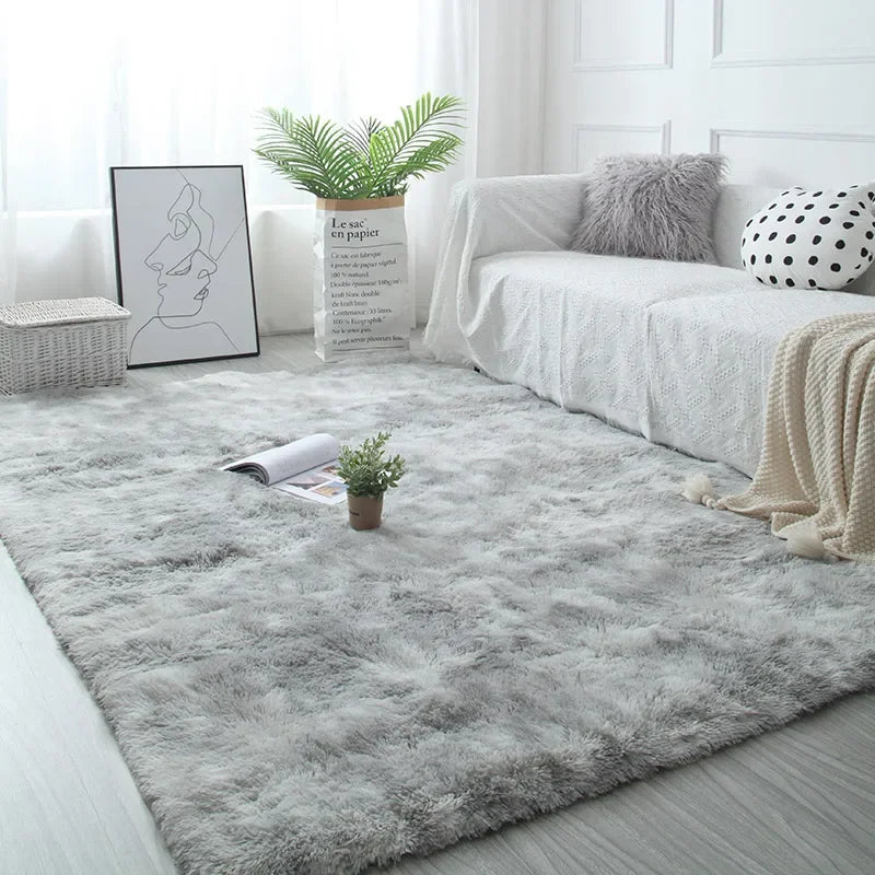 White Fluffy Hall Carpet Modern Living Room Bedroom Home Décor Large Mats
