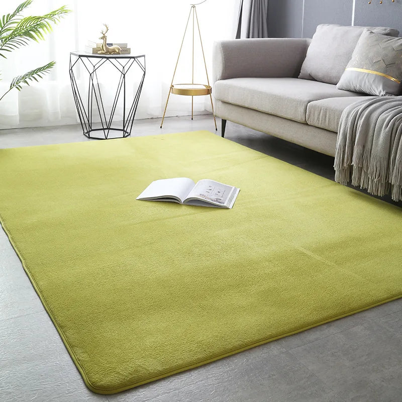 Japanese coral velvet living room rug Solid color bedroom rug