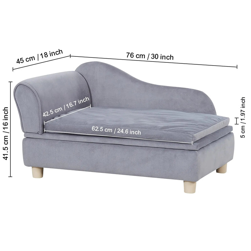 VEVOR Pet Sofa Dog Couch for Medium-Sized Dogs and Cats Soft Velvety Dog Sofa Bed for Living Room Bedroom Pet Store or Clinic Our3Designs