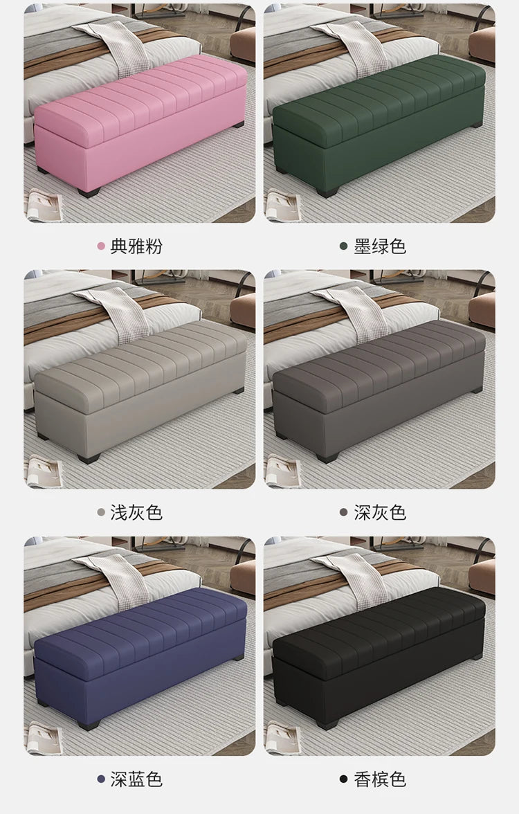 Luxury Storage Bench, Waterproof Shoe Stool, Large Ottoman Box