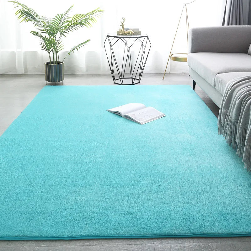 Japanese coral velvet living room rug Solid color bedroom rug