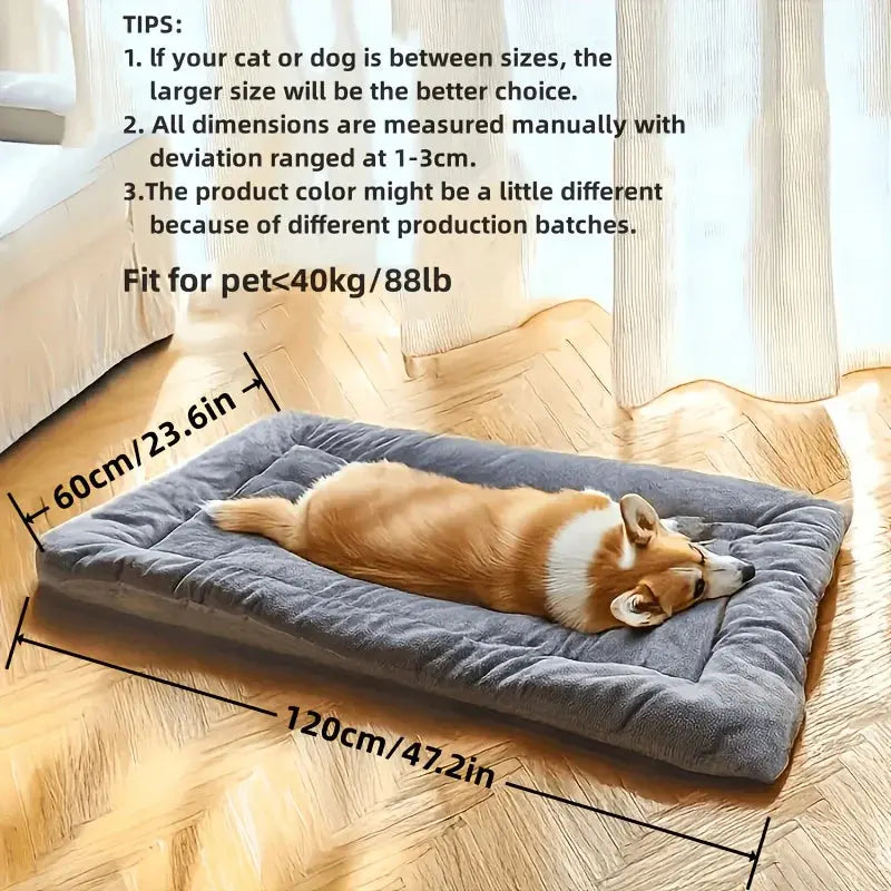 Extra-large plush dog bed/sofa/cat bed/dog house/cage mat, thick and super soft polyester pet mat Our3Designs