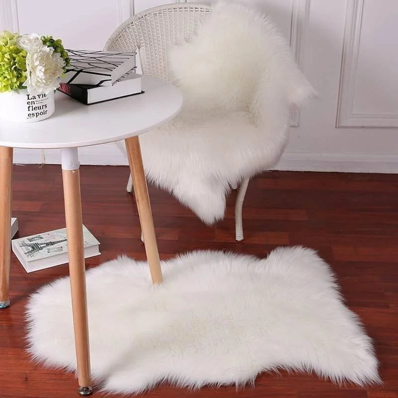 Fur Faux Artificial Sheepskin Soft Carpet Washable Seat Mat