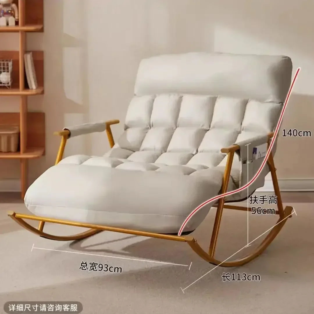 Double rocking chair enlarged and widened adjustable adult balcony home