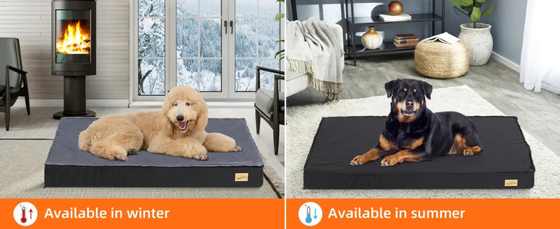 Large Orthopaedic Dog Bed Waterproof Cushion Pet Mattress 2 In 1 Pet Dog Crate Bed with Removable Washable Cover Indoor Outdoor Our3Designs