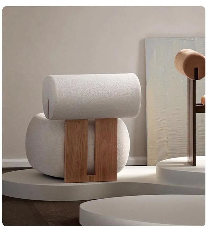 Nordic Backrest Chair Modern Solid Wood Luxury Single Sofa