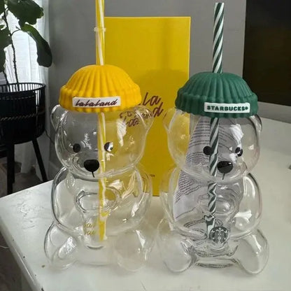 Starbucks Bearista Limited Edition Bear Glass Cold Cup 100% Authentic Rare