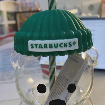 Starbucks Bearista Limited Edition Bear Glass Cold Cup 100% Authentic Rare