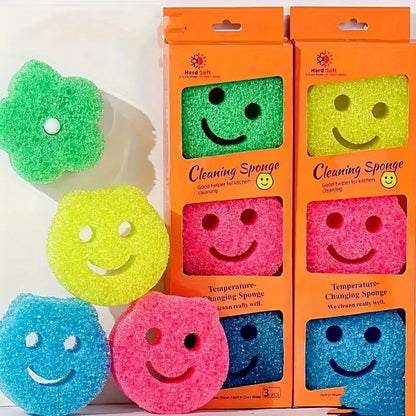 3pcs Heavy Duty Scratch Free Heat-Resistant Plastic Sponges