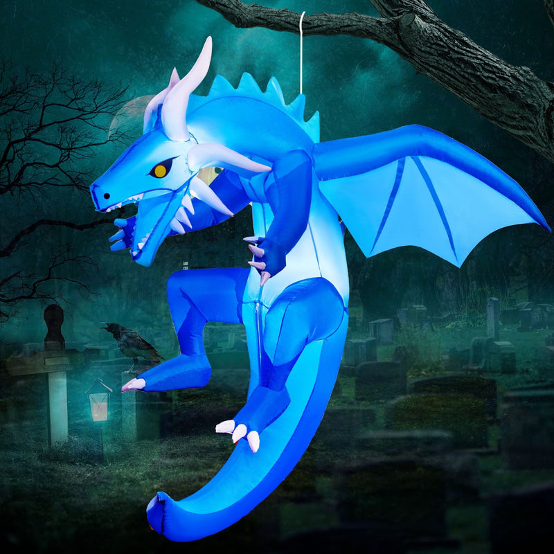 Soar into Halloween with our 5 FT Inflatable Ice Dragon! 🐉💙 Transform your yard with this epic blue flying dragon decoration! #HalloweenDecor #InflatableDragon