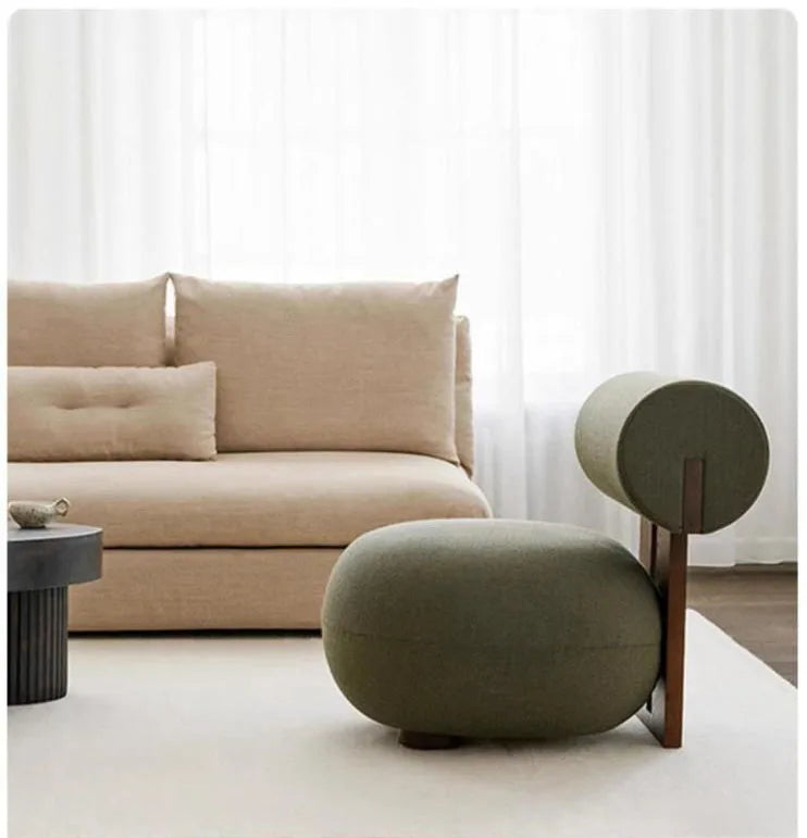 Nordic Backrest Chair Modern Solid Wood Luxury Single Sofa