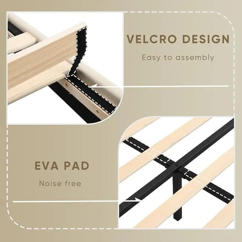 Upholstered Bed Frame w/Charging Station&2 Storage Drawers, Upholstered Headboard Platform Bed, No Box Spring Needed, Beds Frame Our3Designs