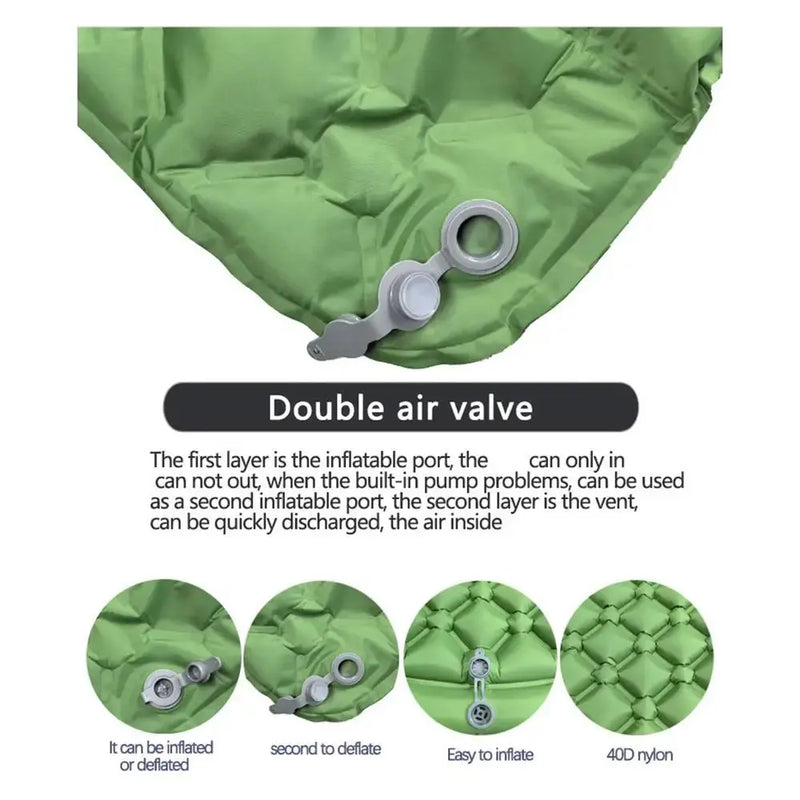 Inflatable Camping Mattress With Pillow Outdoor Sleeping Pad Ultralights Air Mat Built-in Footstep Inflator Pump For Camp Tent Our3Designs