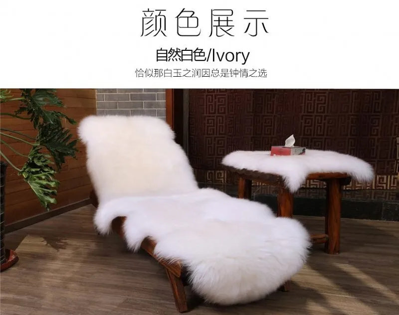 Natural Sheepskin Rug Long Wool Sofa Cover