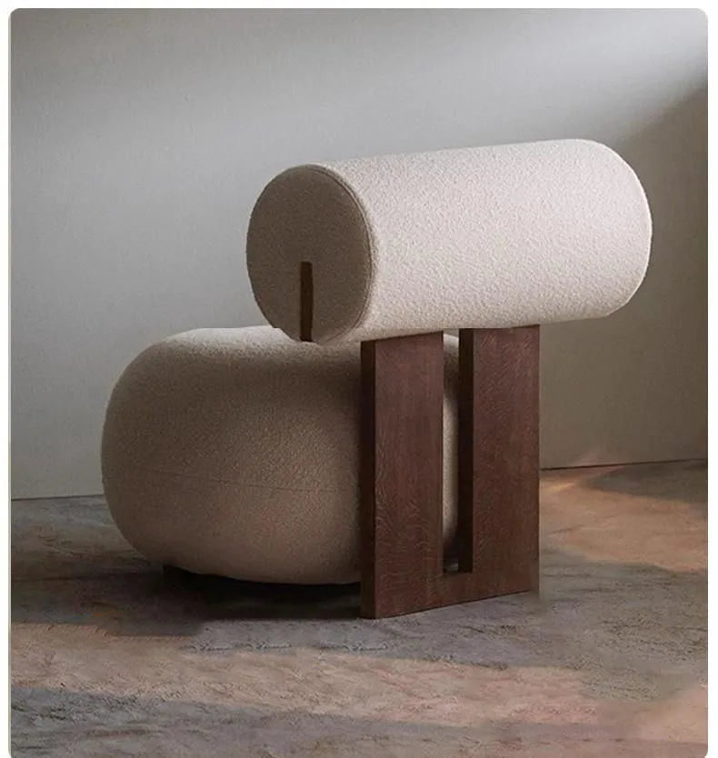 Nordic Backrest Chair Modern Solid Wood Luxury Single Sofa