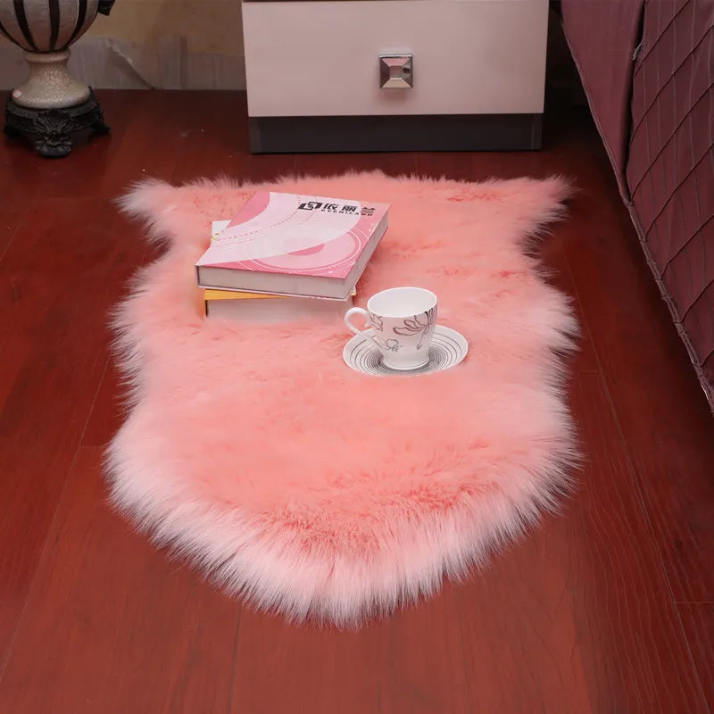 Chair Pad Living Room Fur Rugs Bedroom Carpet Wool