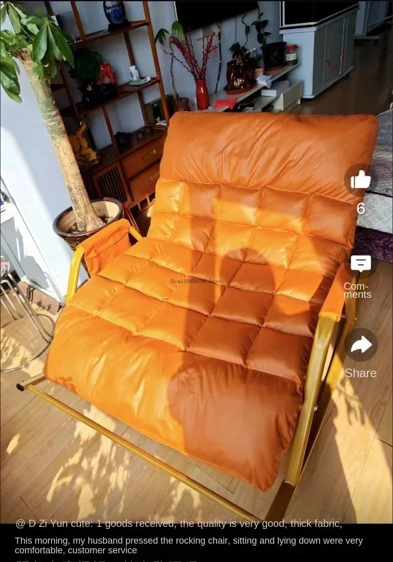 Double rocking chair enlarged and widened adjustable adult balcony home