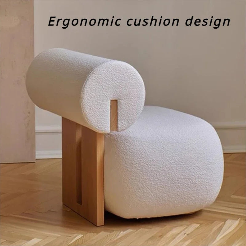 Nordic Backrest Chair Modern Solid Wood Luxury Single Sofa