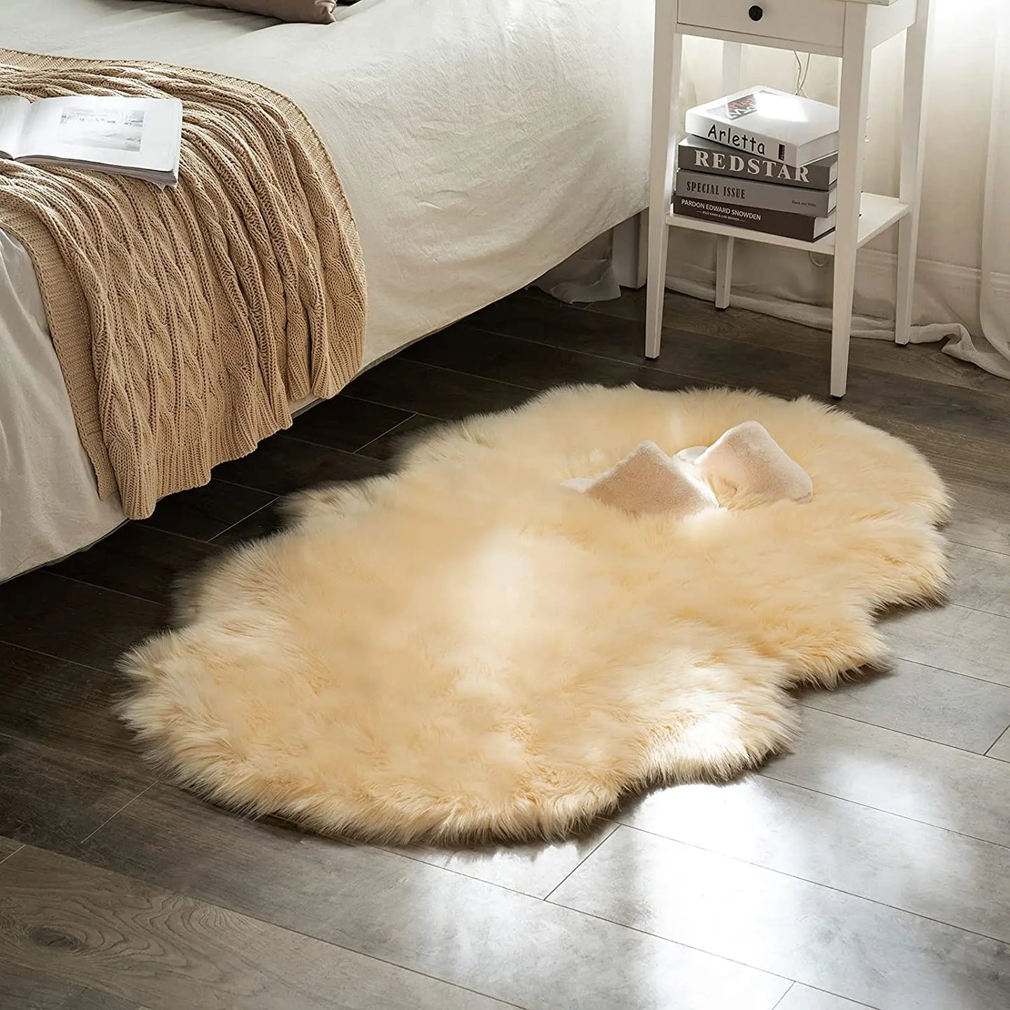 Fur Faux Sheepskin Soft Carpet Washable Seat Mats For Floor Fluffy Rugs
