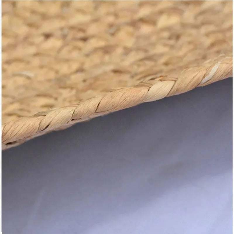 100% Woven Round Carpets Rugs for Living Room Bedroom Bulrush Natural