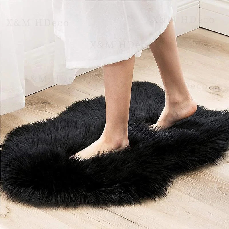 Fur Faux Artificial Sheepskin Soft Carpet Washable Seat Mat