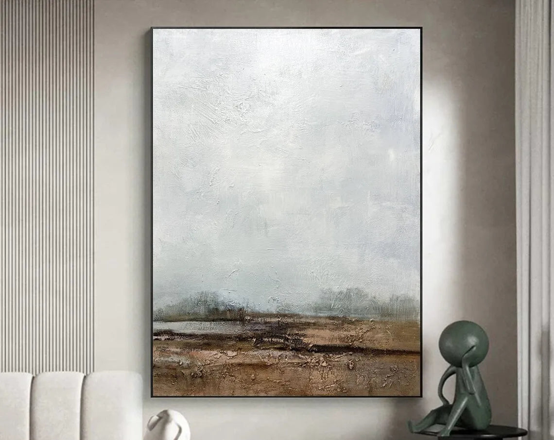 Brown Beige Black Texture Painting Mural Brown Beige Black Minimalist