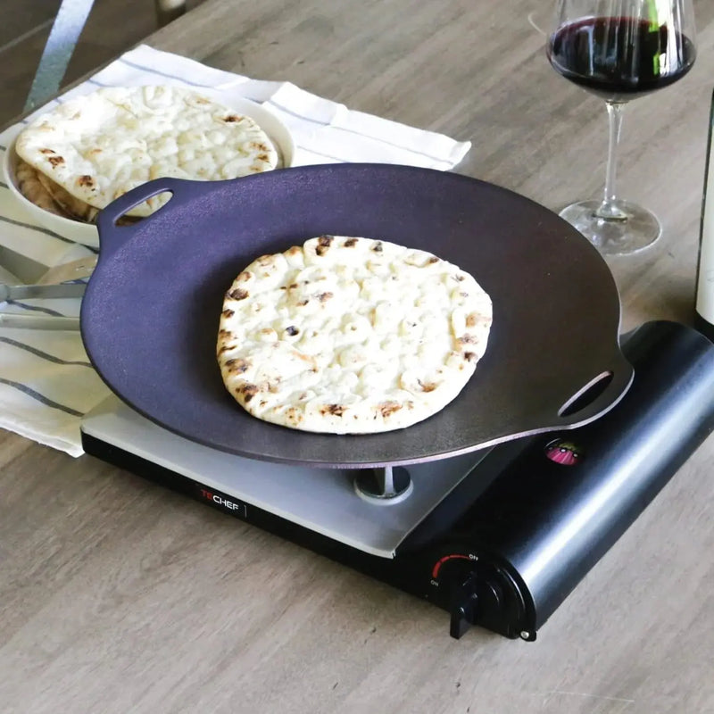 14-inch Nonstick Round Griddle Grill Pan for Korean BBQ/Teppanyaki Pan, Tawa, Roti Pan/Induction Ready/Made in Korea (14-in) - Our3Designs