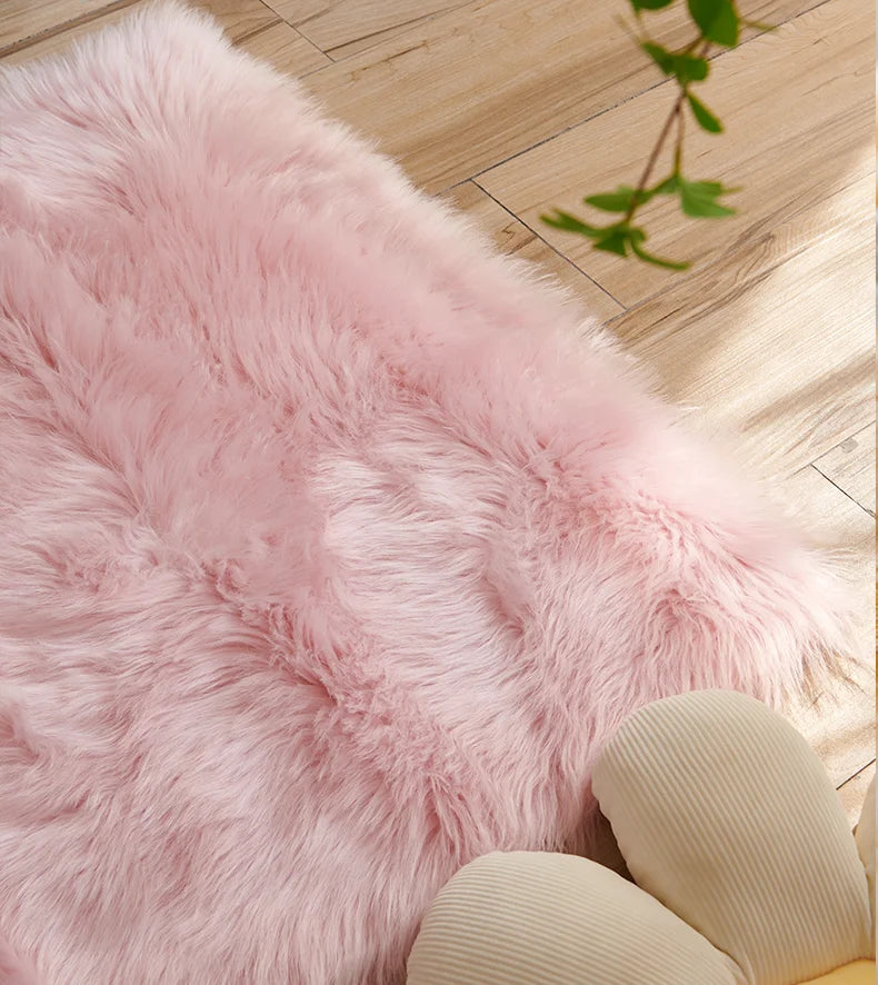 Fur Faux Sheepskin Soft Carpet Washable Seat Mats For Floor Fluffy Rugs