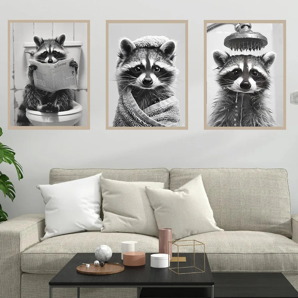 s Canvas Painting Black White Wall Art Pictures Shower Home Decor